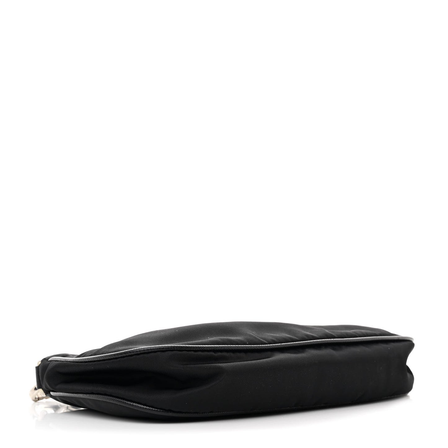 Tessuto Nylon Saffiano Barrel Pochette Black