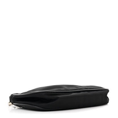 Prada Tessuto Nylon Saffiano Barrel Pochette Black 4 of 11