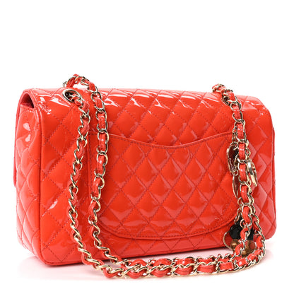 Chanel Patent Calfskin Quilted Valentine Charms Medium Single Flap Red 3 of 10