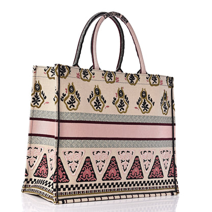 Christian Dior Canvas Embroidered Geometric Book Tote Multicolor 4 of 12