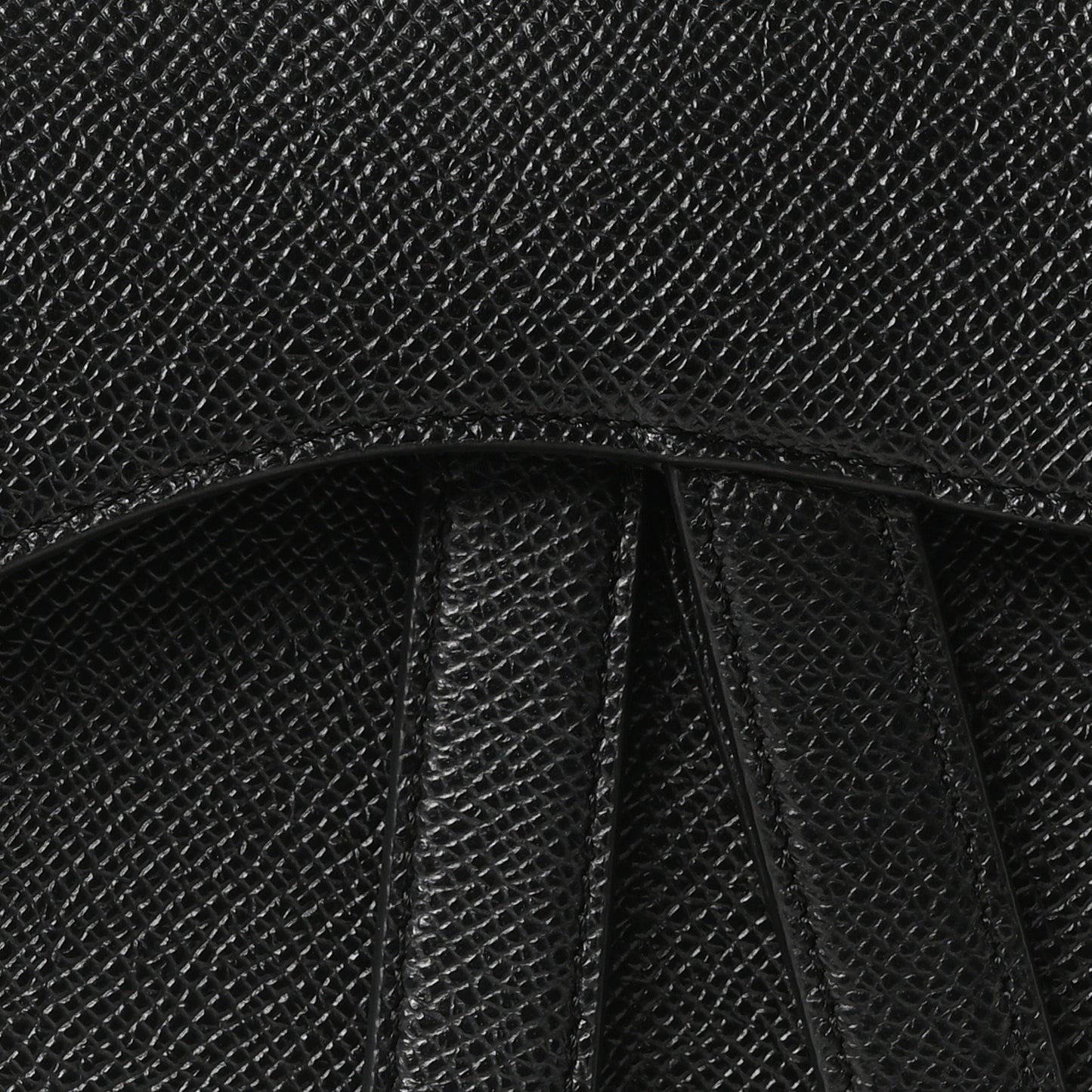 Grained Calfskin Saddle Bag Black