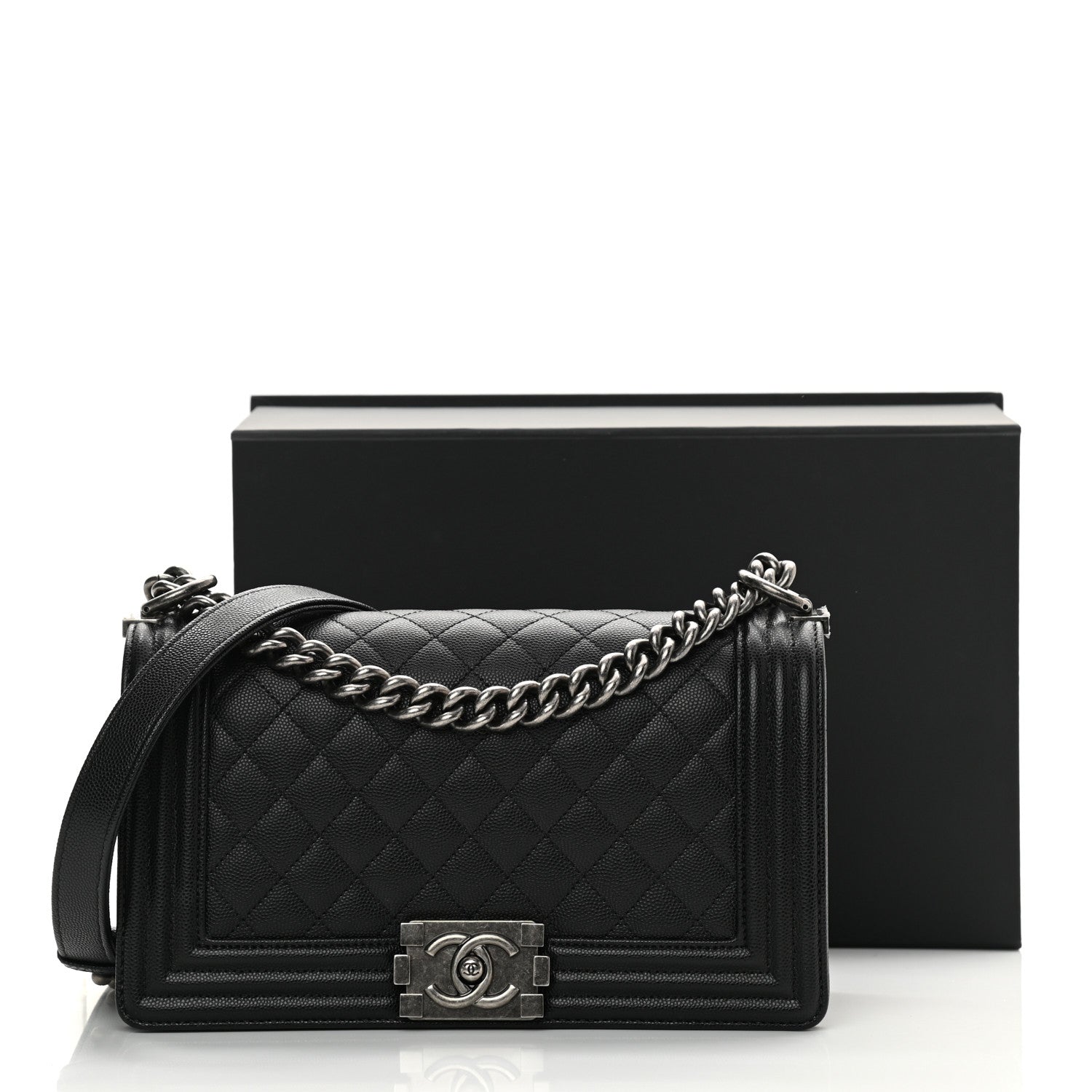 Chanel Caviar Quilted Medium Boy Flap Black 12 of 12