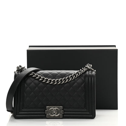 Chanel Caviar Quilted Medium Boy Flap Black 12 of 12