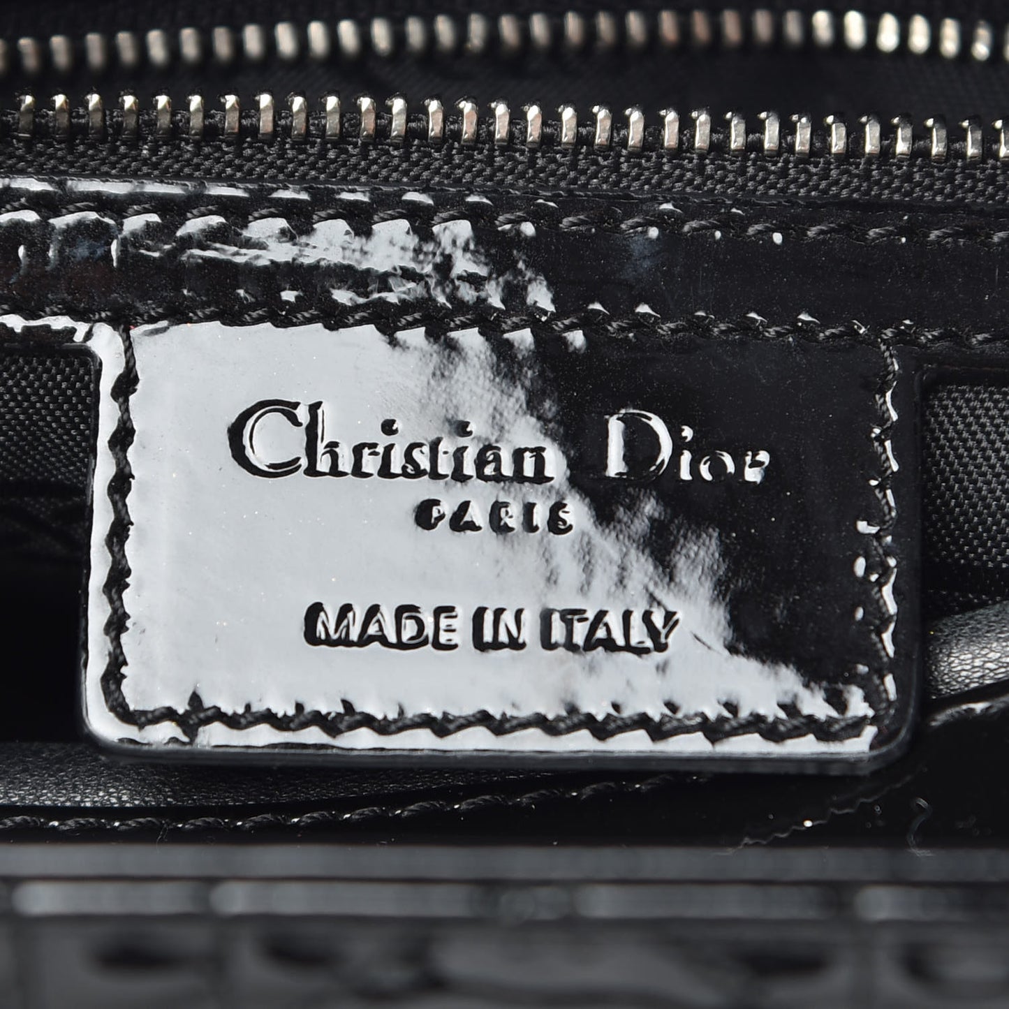 Patent Cannage Medium Lady Dior Black