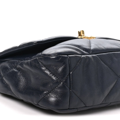 Chanel Goatskin Quilted Medium Chanel 19 Flap Navy Blue 8 of 9