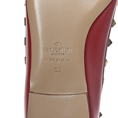 Valentino Garavani Calfskin Nappa Rockstud Cage Ballerina Flats 37 Rosso Valentino Poudre 7 of 8