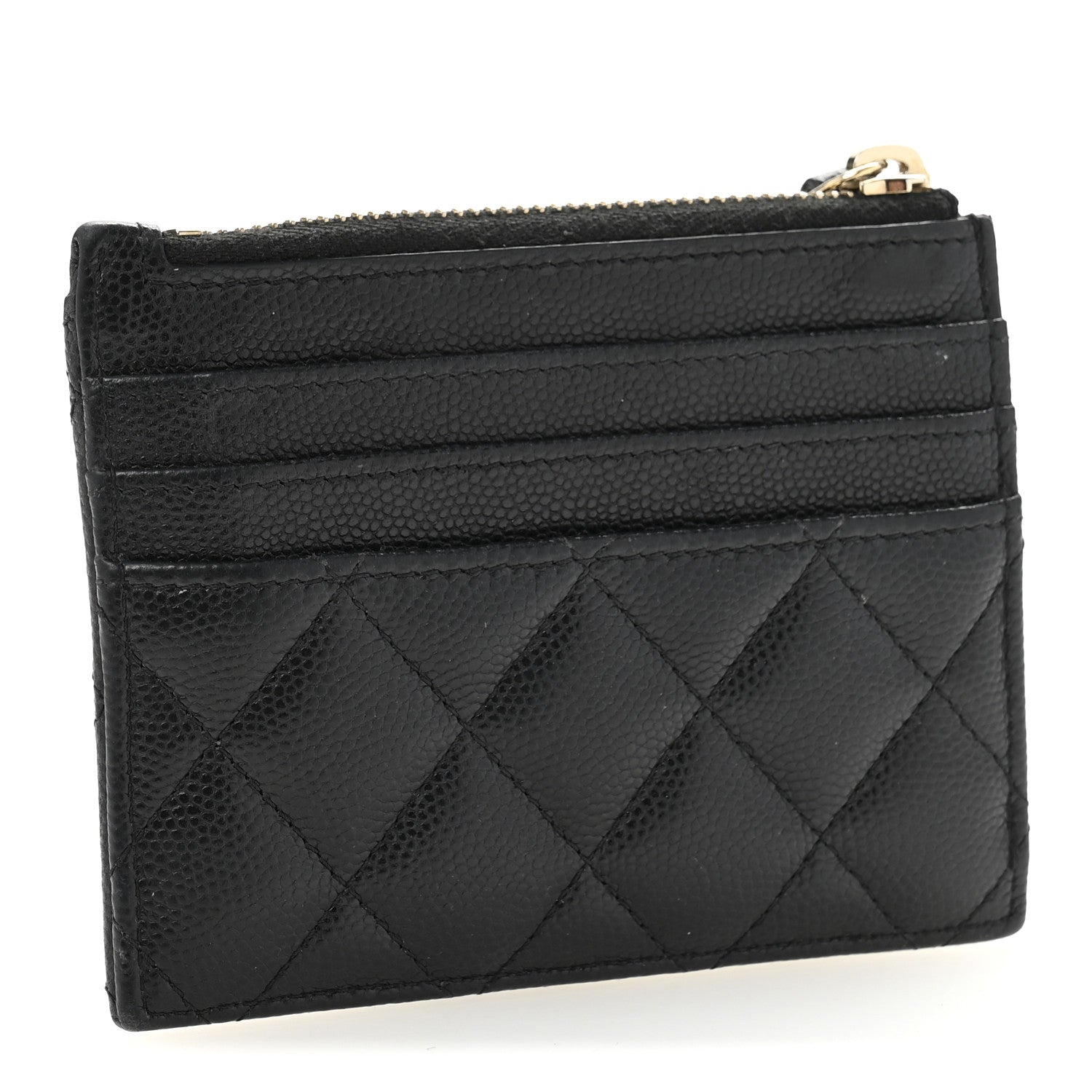 Chanel Caviar Quilted CC Zip Card Holder Black 3 of 10