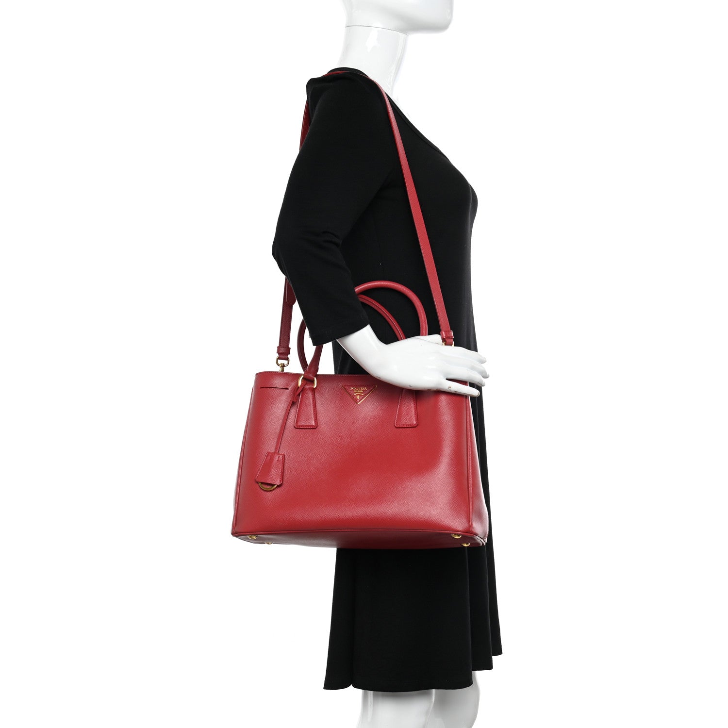 Prada Saffiano Lux Medium Tote Fuoco 2 of 11