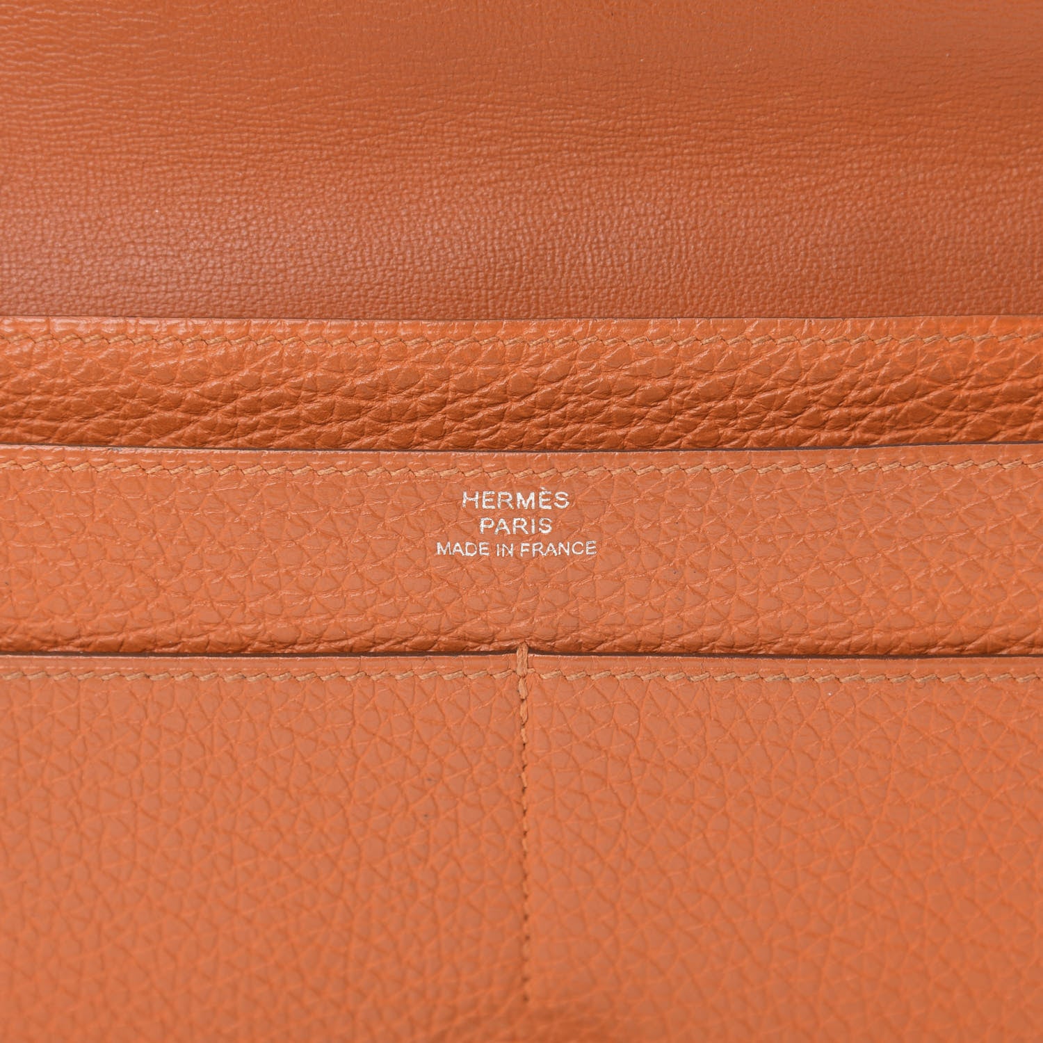 Hermes Togo Dogon Duo Wallet Orange 7 of 15