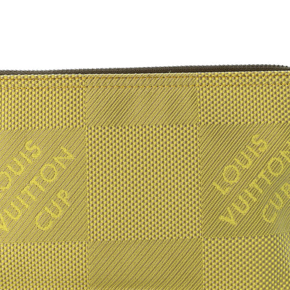Louis Vuitton Damier Geant Americas Cup Pochette Accessories Volunteer Bag Yellow 9 of 14