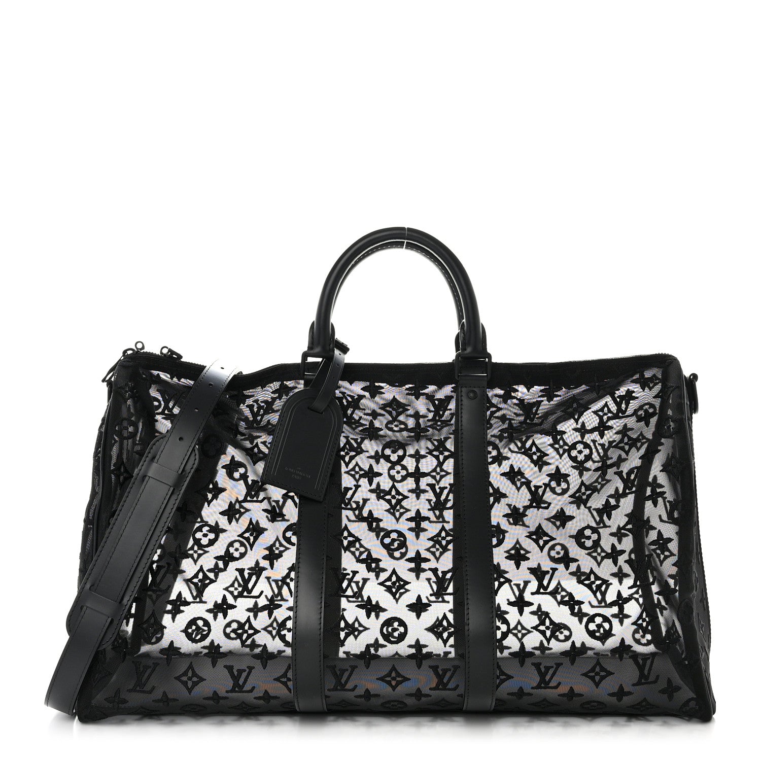 Louis Vuitton Monogram See Through Keepall Bandouliere 50 Black 1 of 10
