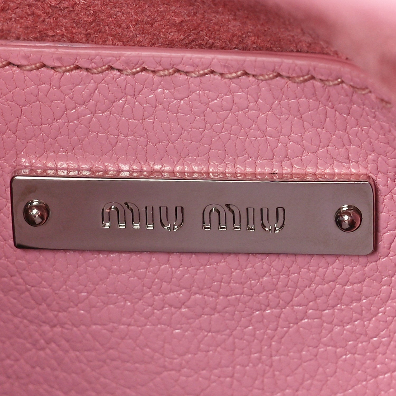 Miu Miu Goatskin Madras Bi-Color Bucket Bag Chrome Rosa 6 of 8