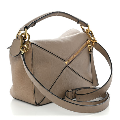 Loewe Grained Calfskin Small Puzzle Bag Sand 2 of 10
