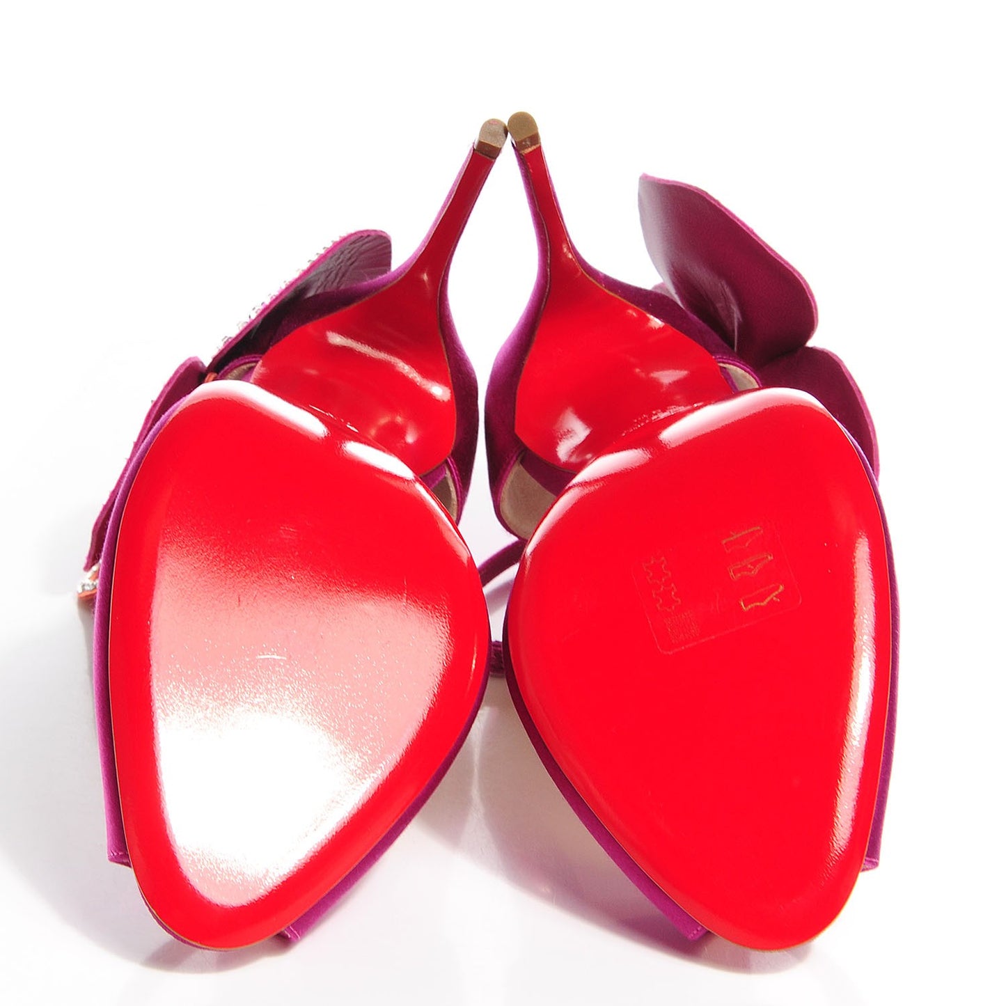 Satin Crystal Pensamoi 120 Peep Toe Pumps 39.5 Eveque Papaye