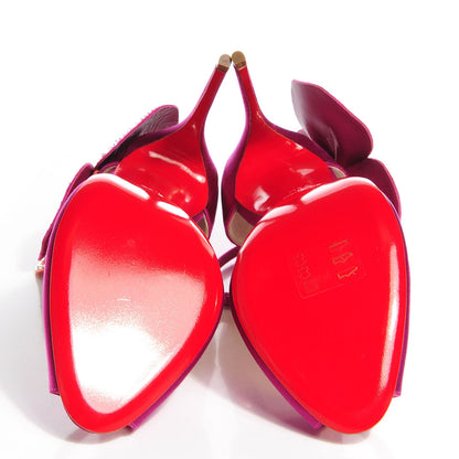 Christian Louboutin Satin Crystal Pensamoi 120 Peep Toe Pumps 39.5 Eveque Papaye 5 of 6