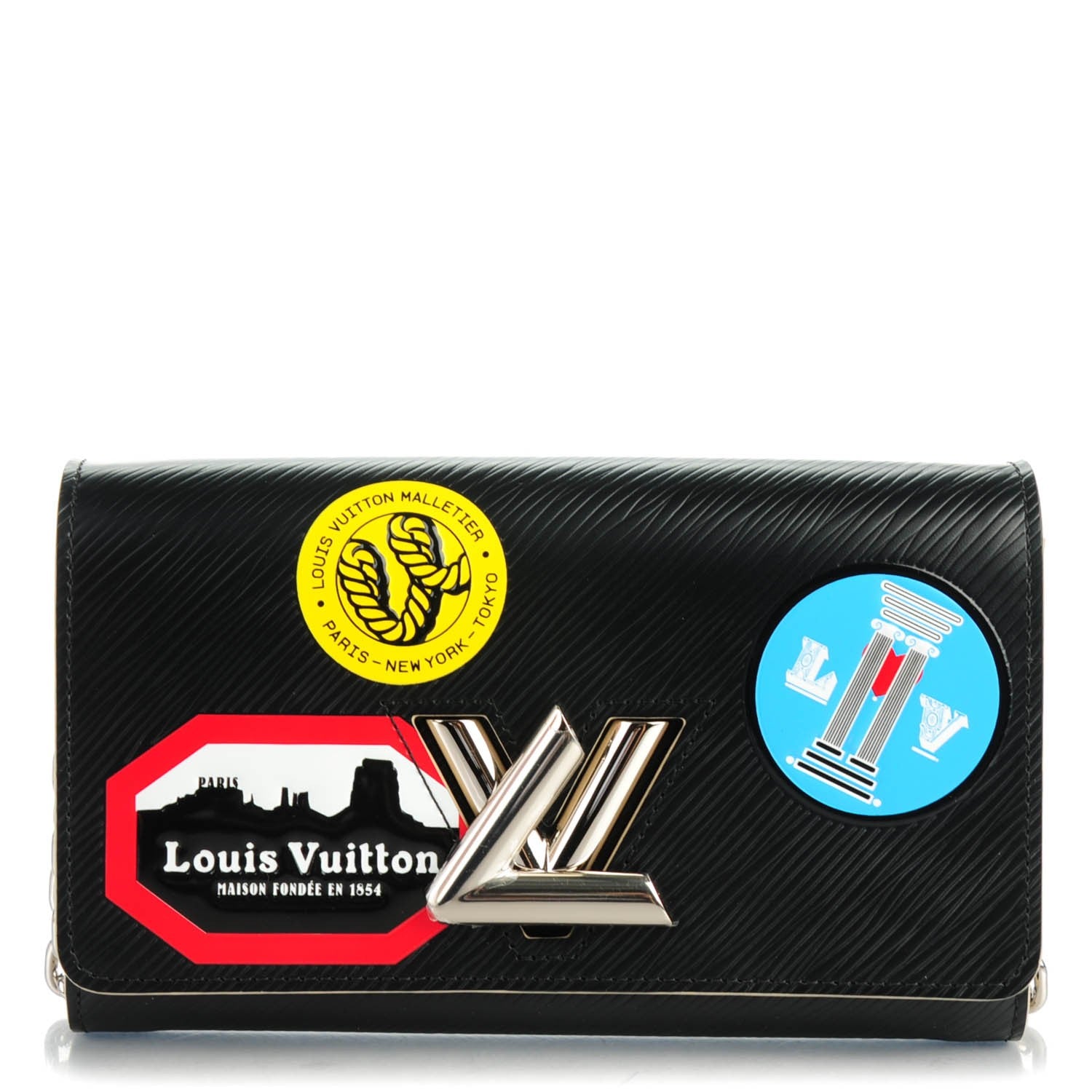 Louis Vuitton Epi World Tour Twist Chain Wallet Black 1 of 7