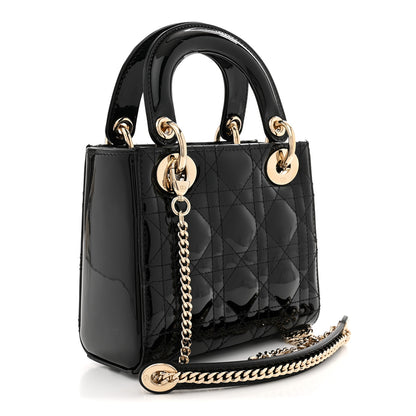 Christian Dior Patent Cannage Mini Lady Dior Black 3 of 11