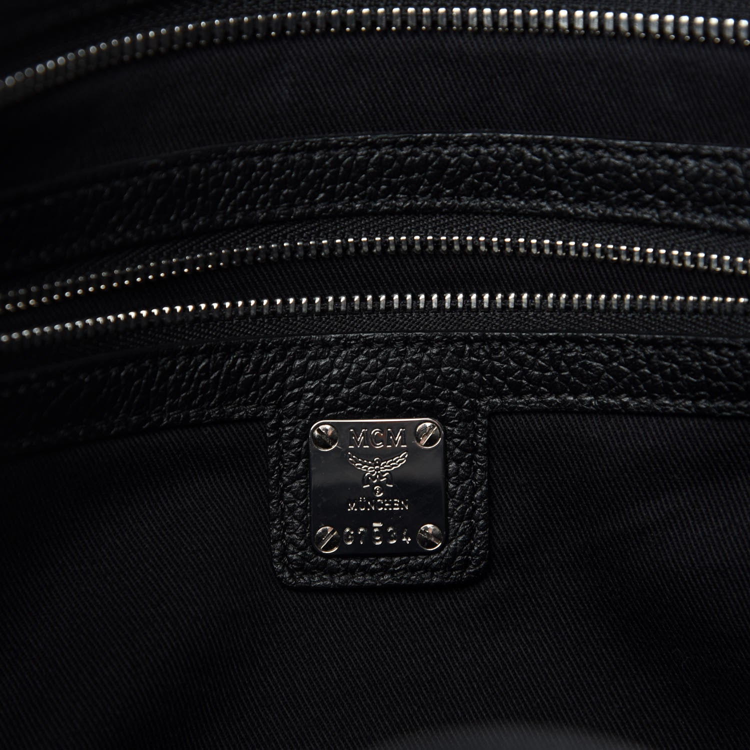 MCM Grained Calfskin Large Catherine Studs Tote Black 10 of 13
