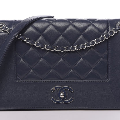 Chanel Sheepskin Quilted Medium Vintage Mademoiselle Flap Dark Navy 10 of 18