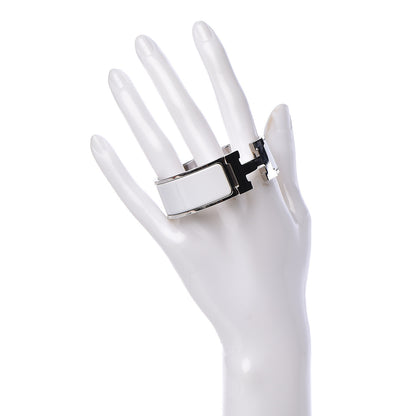 Hermes Enamel Wide Clic Clac H Bracelet PM White 2 of 6