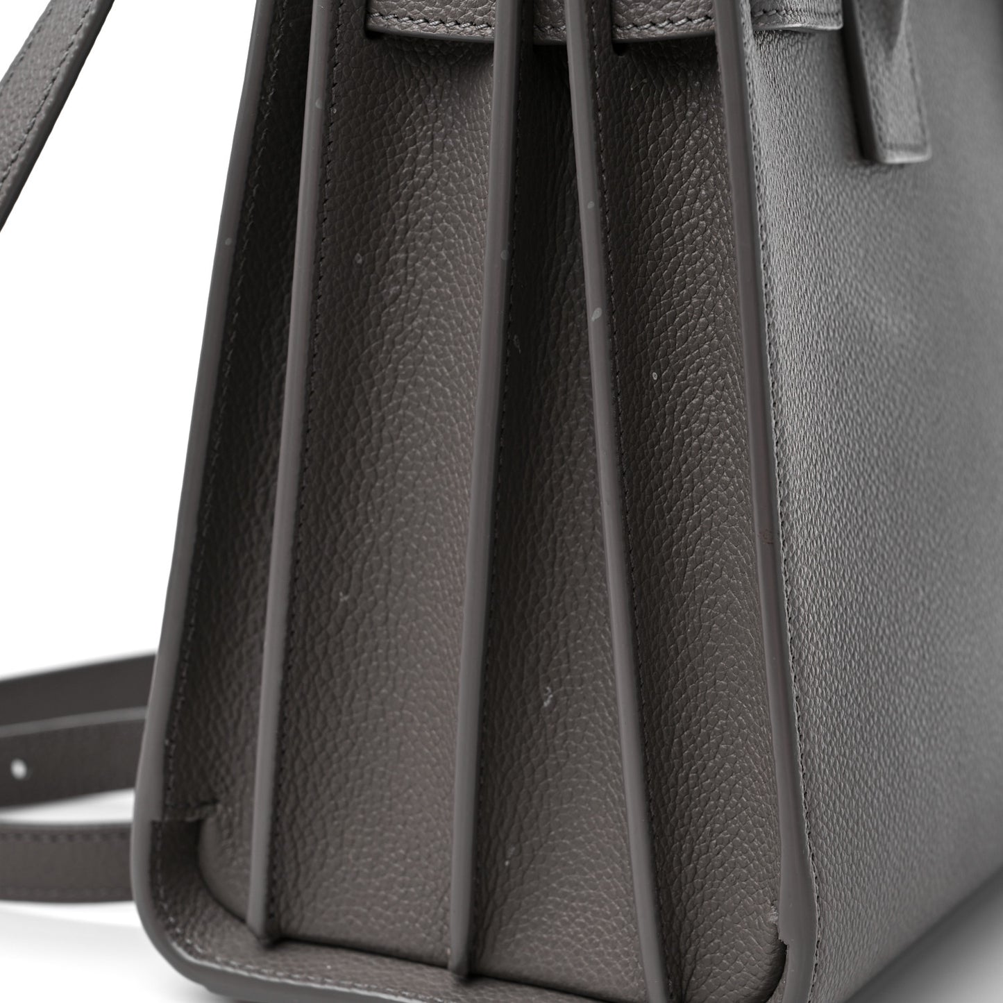 Grained Calfskin Baby Sac De Jour Fog