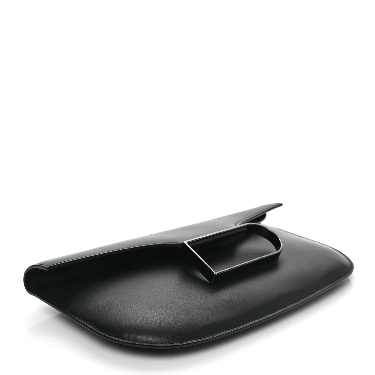 Box Calfskin Double Je Clutch Black