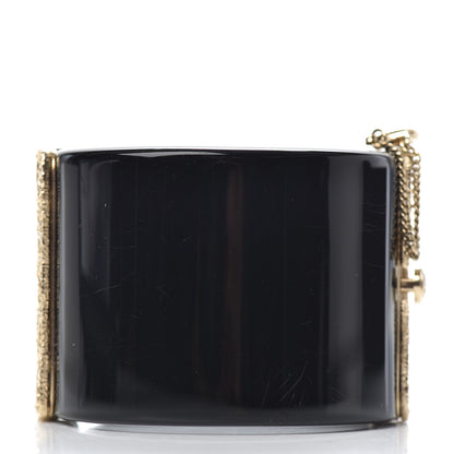 Chanel Resin Crystal CC Cuff Black Gold 3 of 6