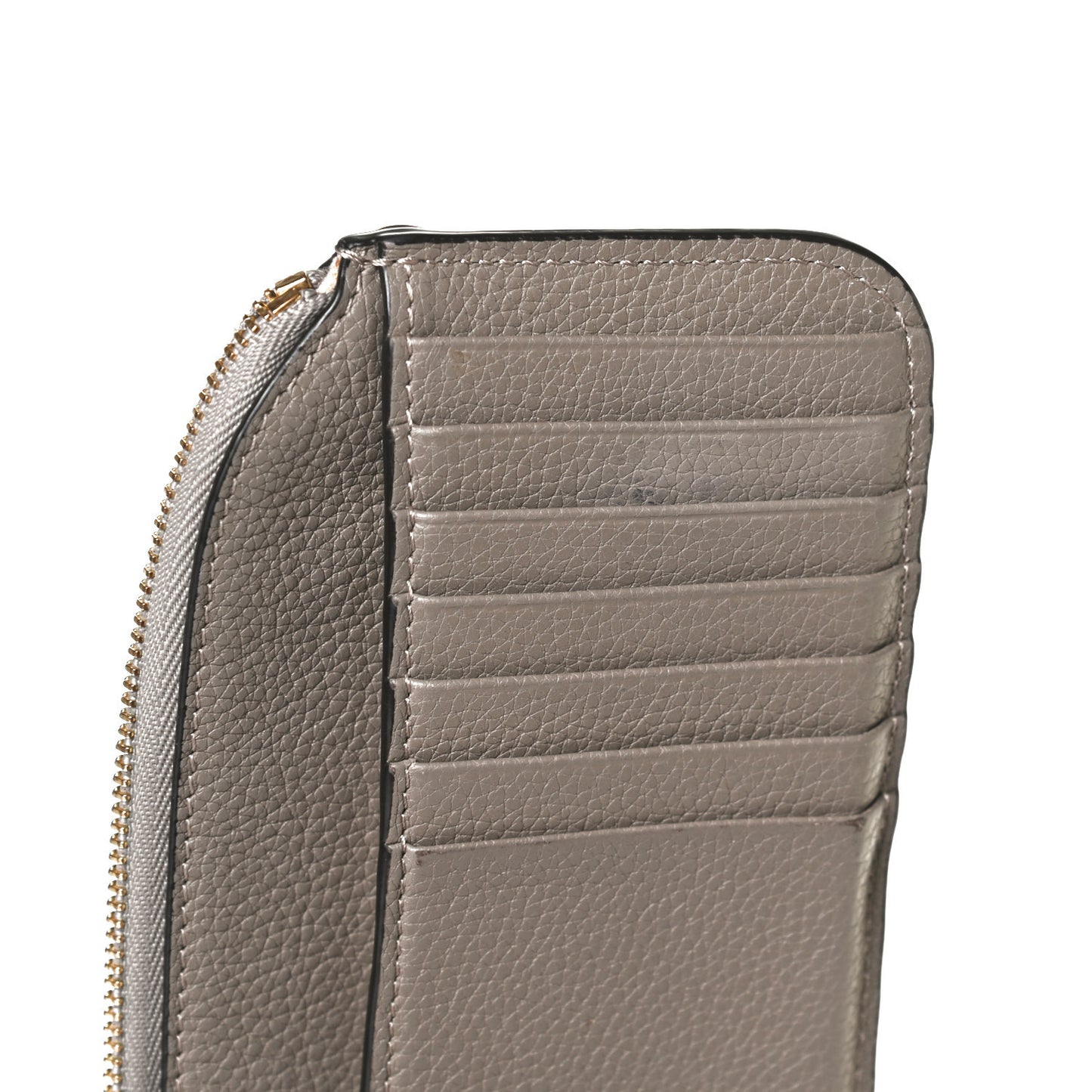 Grained Calfskin Purse Wallet Motty Grey