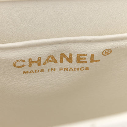 Chanel Glazed Calfskin Stitched Mini Square Flap White 6 of 14