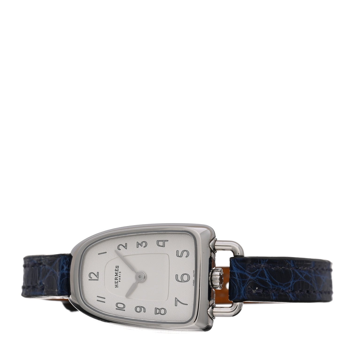 Hermes Stainless Steel Alligator 26mm Galop Quartz Watch Bleu Saphir 2 of 5