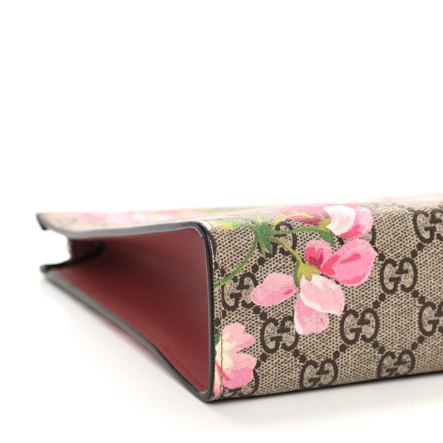 Gucci GG Supreme Monogram Blooms Large Cosmetic Case Beige Multicolor Dry Rose 9 of 10