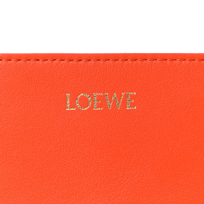 Loewe Shiny Calfskin Medium Puzzle Fold Tote Burgundy Orange 6 of 10