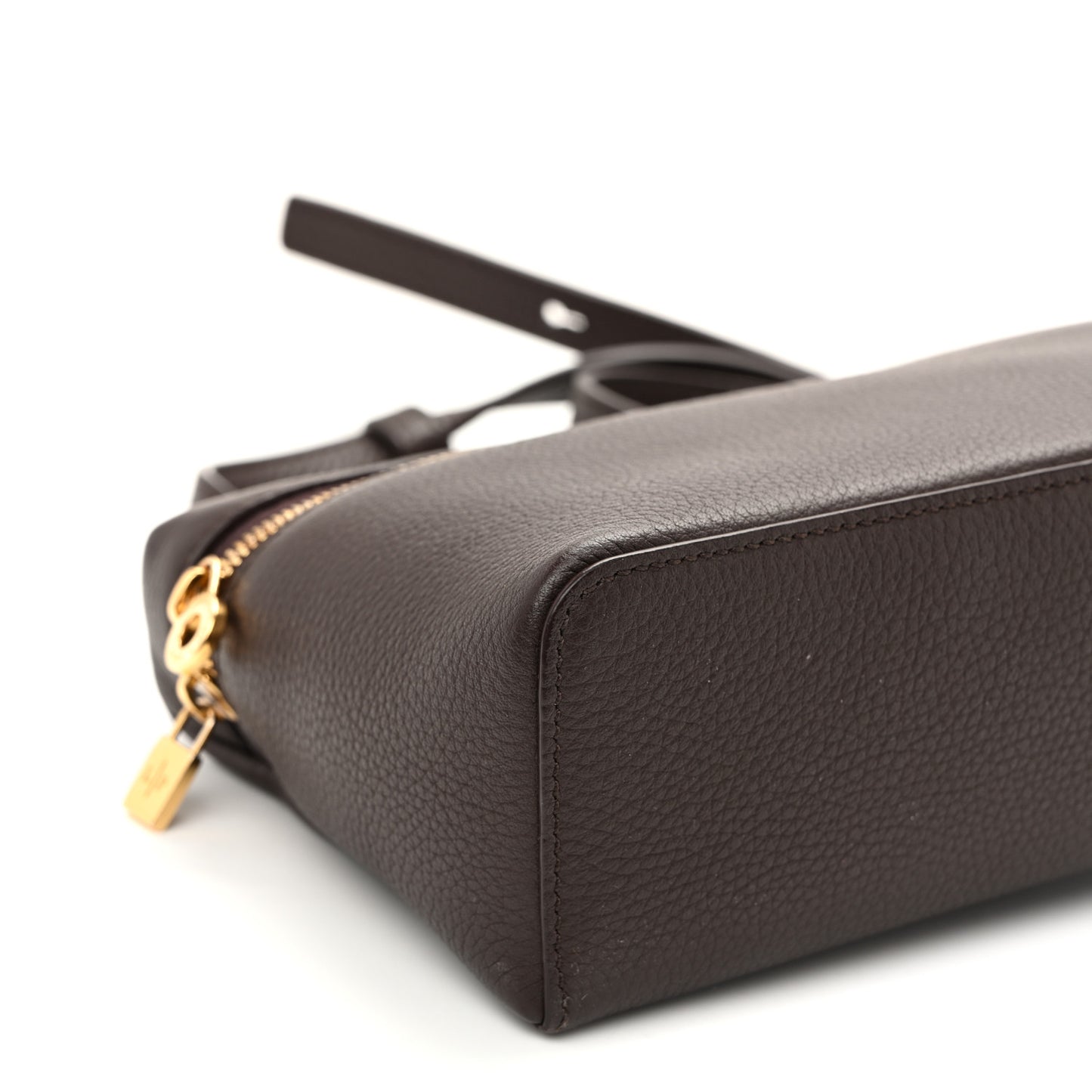 Grained Calfskin L19 Extra Pocket Pouch  Dark Chocolate Liquorice