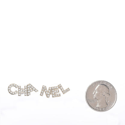 Chanel Crystal Pearl Signature Stud Earrings Gold 2 of 4
