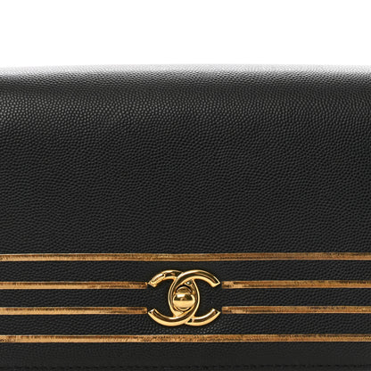Chanel Grained Calfskin Embroidered Captain Gold Belt Bag Black 8 of 10