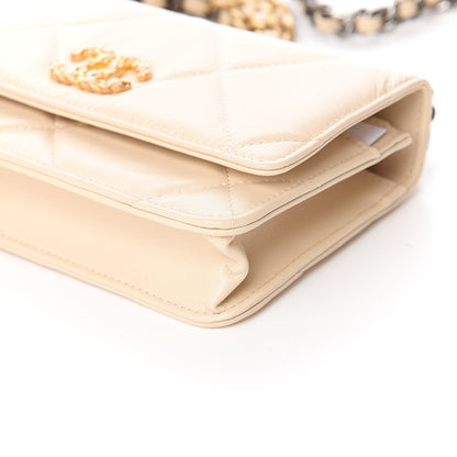 Chanel Goatskin Quilted 19 Wallet On Chain WOC Beige 9 of 11