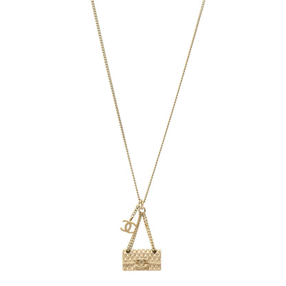 Chanel Metal Flap Bag Necklace Gold 1 of 4