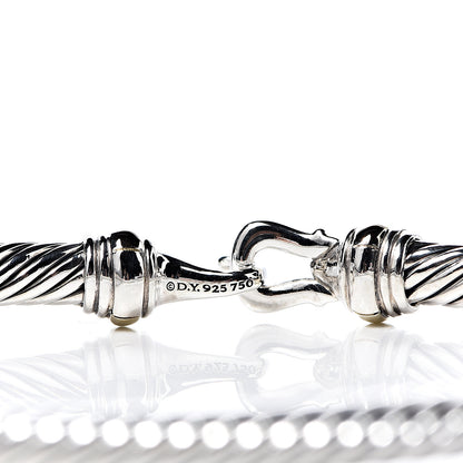 David Yurman Sterling Silver 18K Yellow Gold 4mm Cable Buckle Bracelet 4 of 4