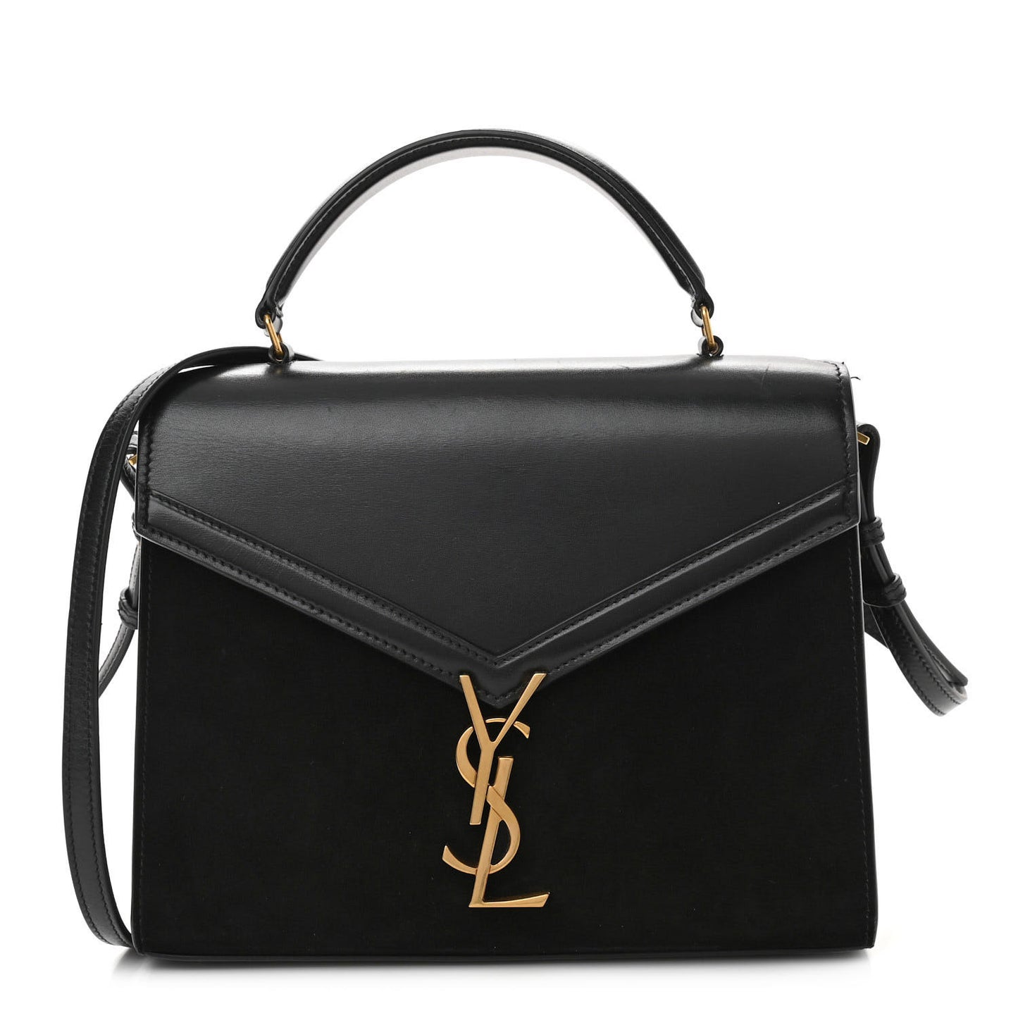 Kid Scamosciato Smooth Calfskin Medium Classic Monogram Cassandra Top Handle Black Rouge Legion