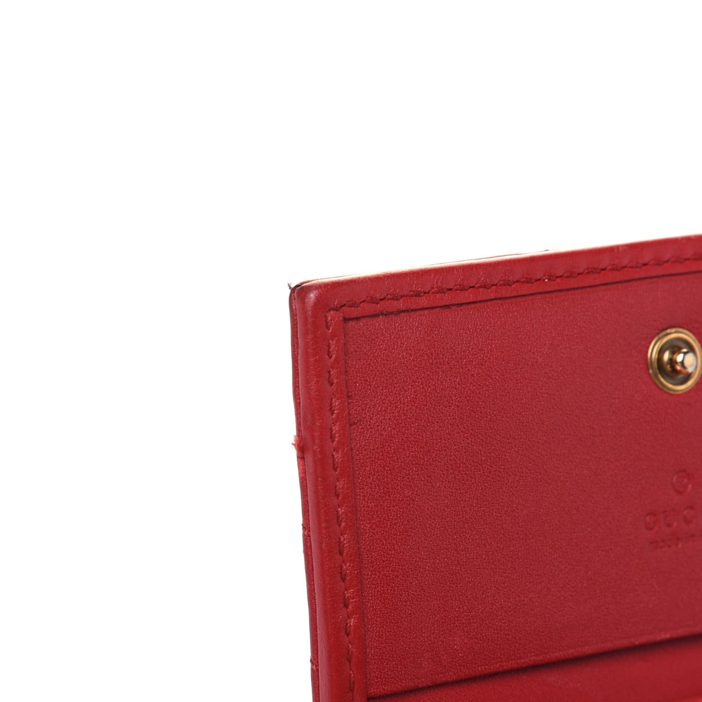 Calfskin Matelasse GG Marmont Card Case Wallet Hibiscus Red