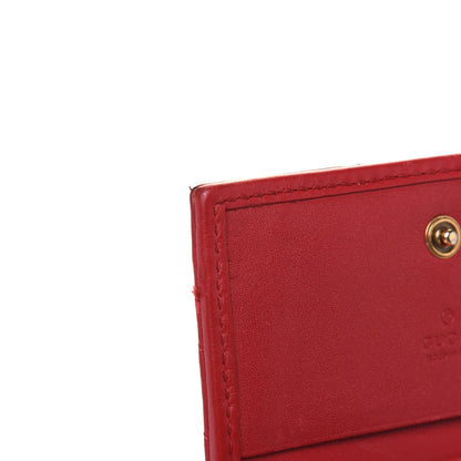 Gucci Calfskin Matelasse GG Marmont Card Case Wallet Hibiscus Red 7 of 19