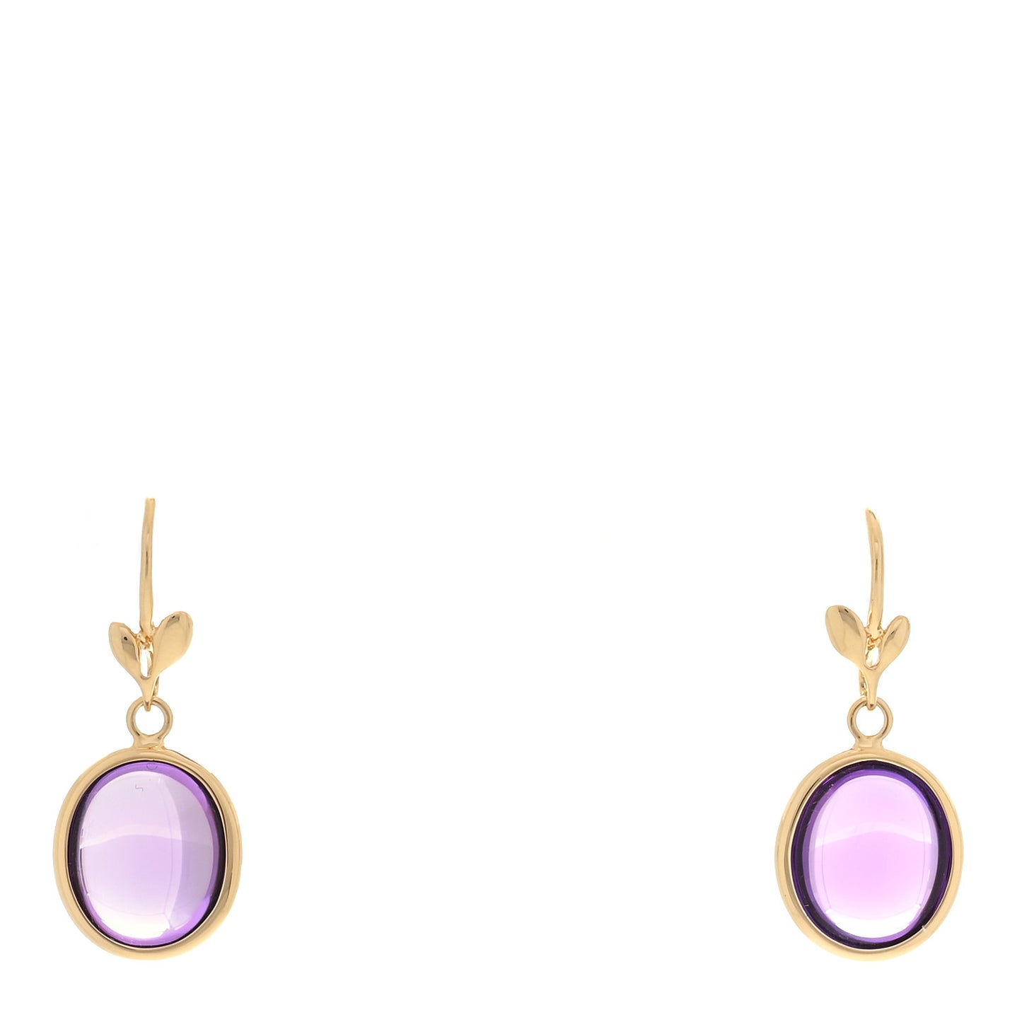 18K Yellow Gold Amethyst Paloma Picasso Olive Leaf Drop Earrings