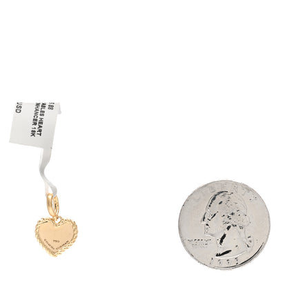 David Yurman 18K Yellow Gold Engravable Heart Charm Enhancer 2 of 3