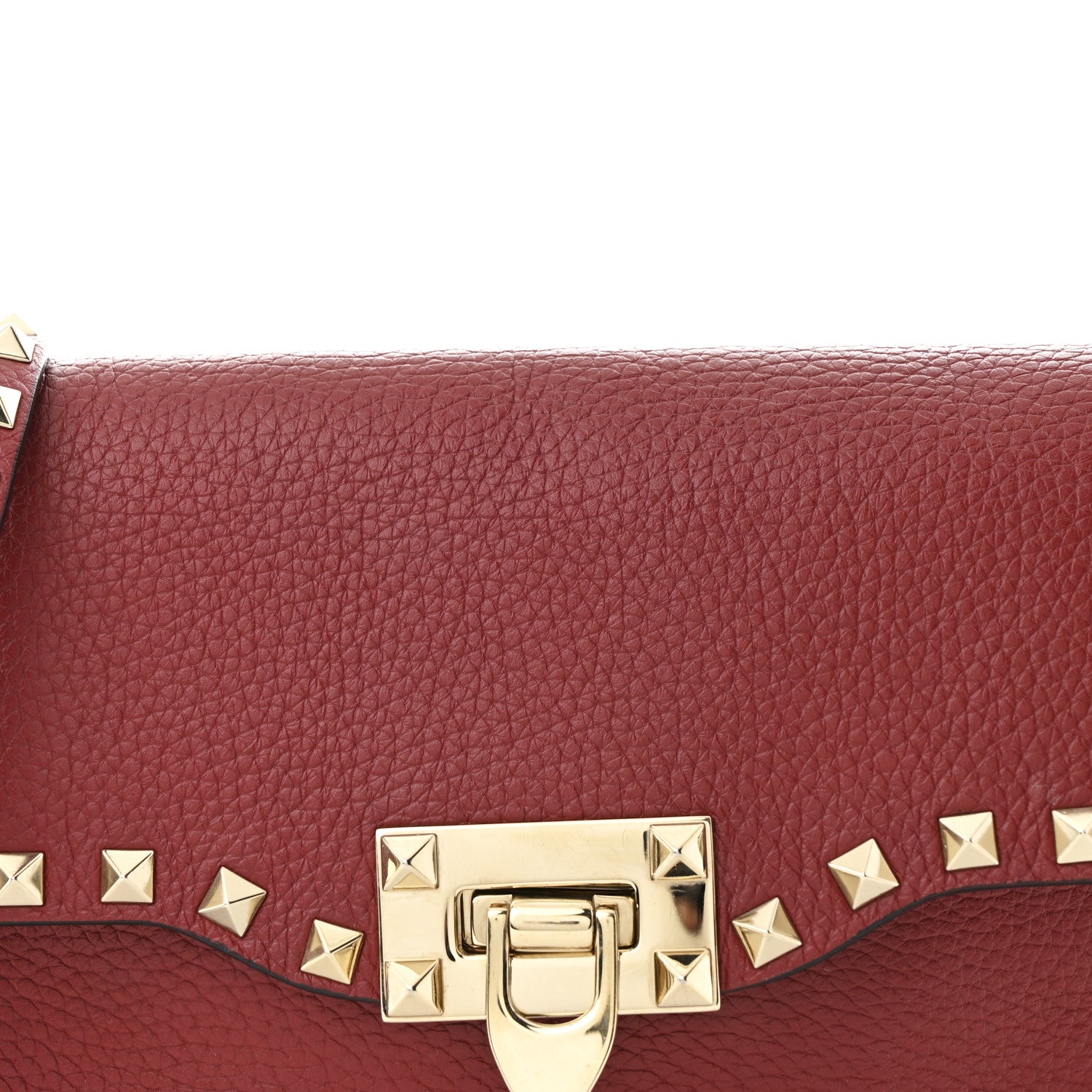Valentino Garavani Pebbled Calfskin Medium Rockstud Flip Lock Crossbody Bag Rubin 8 of 10
