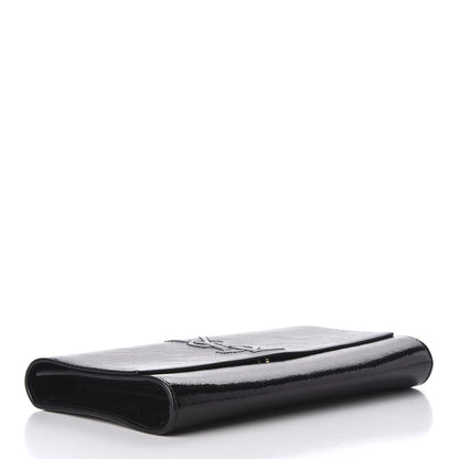 Saint Laurent Textured Patent Monogram Belle De Jour Clutch Black 4 of 7