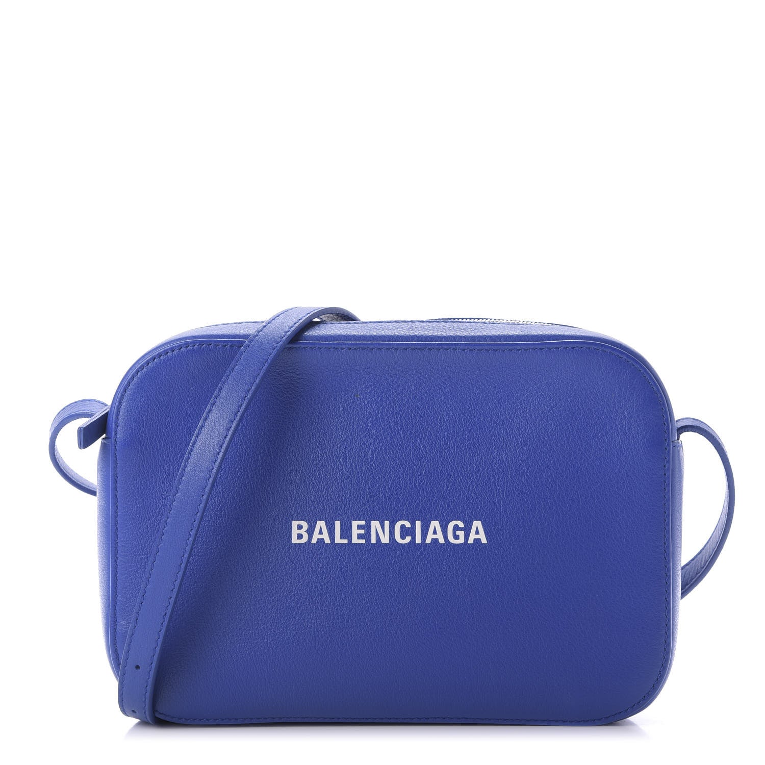 Balenciaga Smooth Calfskin Logo S Everyday Camera Bag Bleu Prim White 1 of 8