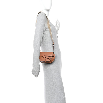 Loewe Calfskin Jacquard Mini Gate Dual Bag Tan 2 of 11