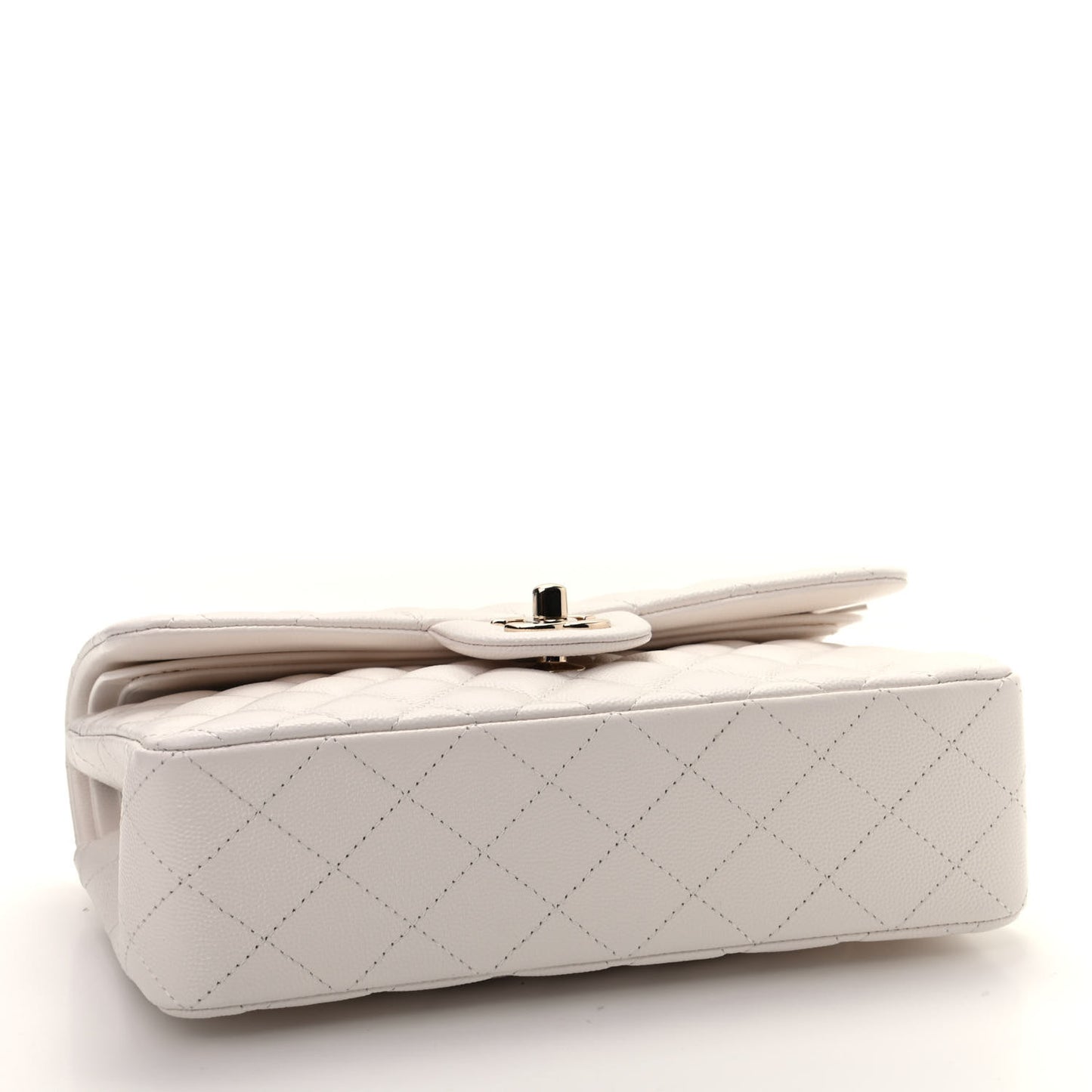 Caviar Quilted Small Double Flap White
