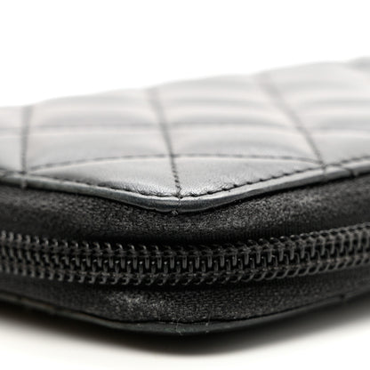 Chanel Calfskin Quilted Cambon Large Gusset Zip Around Wallet Black 12 of 12