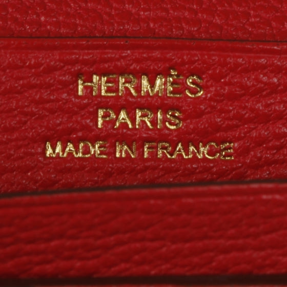 Hermes Chevre Bearn Wallet w Gusset Vermillion Red 11 of 13